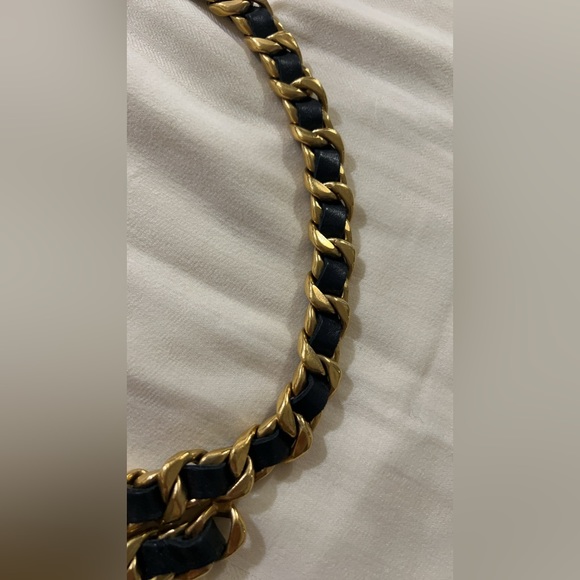 Chanel Vintage Ship Steering Wheel Braided Leather Gold Chain Belt - Picture 6 of 14